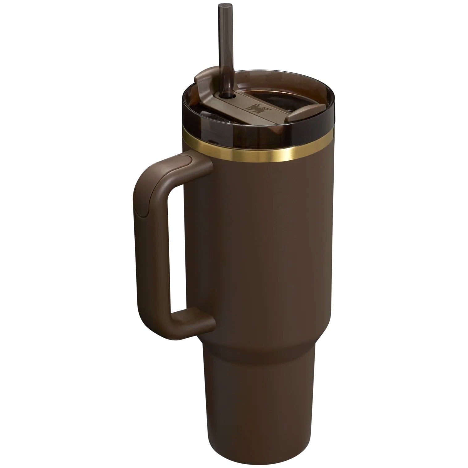 Side view with handle of Stanley Chocolate Gold 40oz tumbler