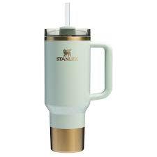 Front view of Stanley Holiday Quencher 40oz with gold base